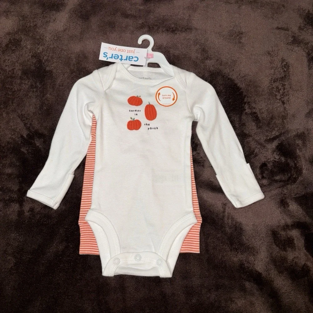 Baby's Carter's Pumpkin Outfit Set Size Newborn NWT Adorable For Thanksgiving